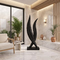 Handcrafted Spiral Wood Sculpture For Modern Outdoor Patio Decor