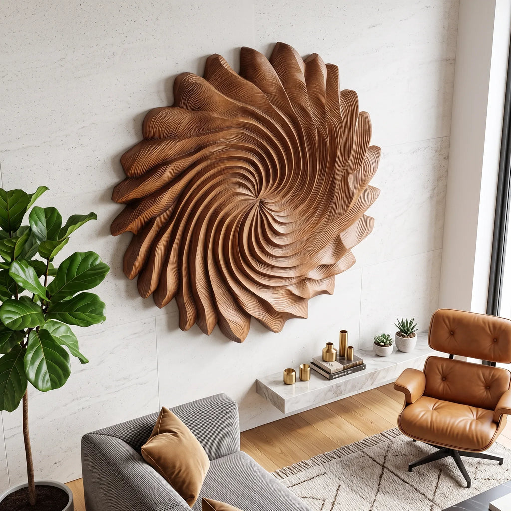 Modern 3D Wood Wall Art For Living Room