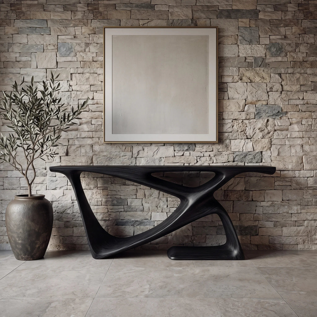 Organic Modern Sculptural Console Table For Contemporary Entryway