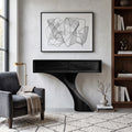 Modern Sculptural Console Table With Drawers For Entryway