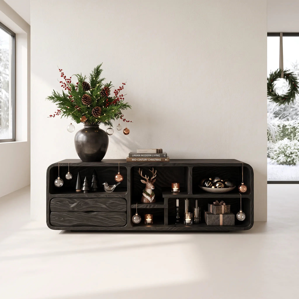 Scandinavian Nutcracker Sofa Table Cozy Bedroom