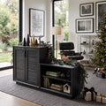 Modern Christmas Wooden Storage Cabinet Nutcracker Decor