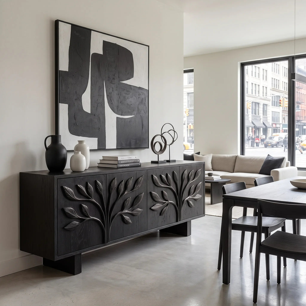 Natural Sideboard Cabinet Dining Room Sideboard Modern Sideboard Branch Carving For Living Room