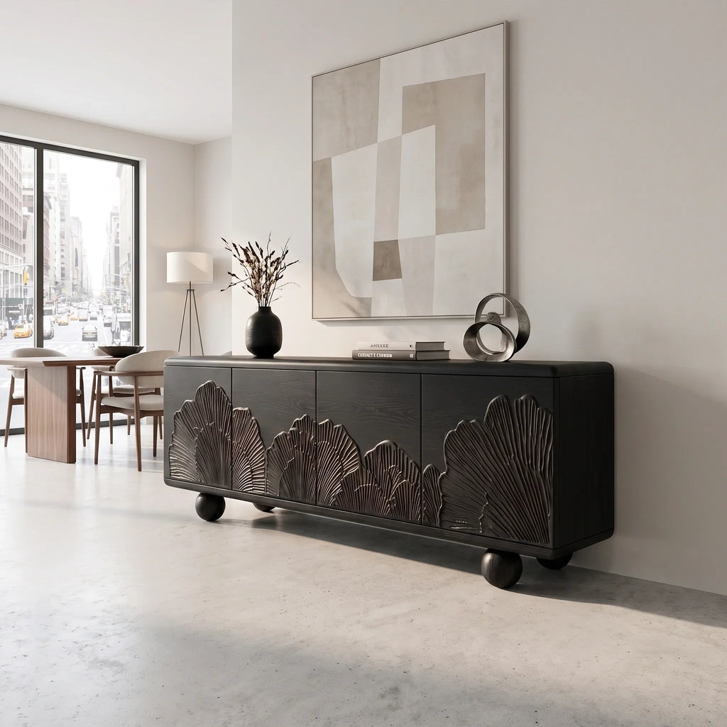 Distinctive Sideboard Sideboard Cabinet Modern Sideboard Fan Relief Doors For Living Room