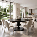 Elegant Round Dining Table Modern Dining Table Stacked Pedestal For Dining Room