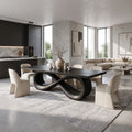 Serene Modern Dining Table Rectangle Dining Room Table Infinity Base For Dining Room