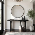 Contemporary Sculptural Console Table With Pedestal Legs For Entryway