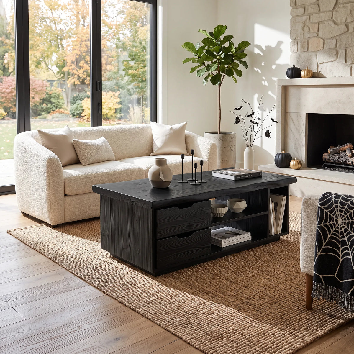 Organic Halloween Live Edge Coffee Table Modern Lounge