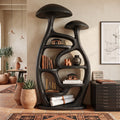 Mid Century Freestanding Mushroom Bookcase Living Room