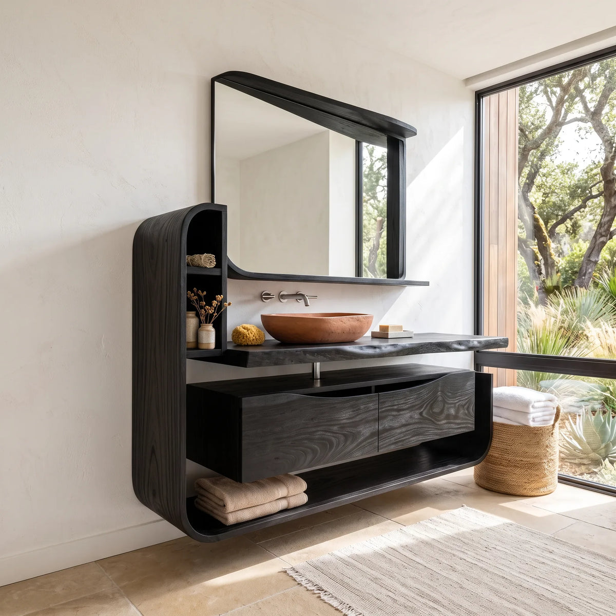 Handcrafted Organic Floating Bathroom Vanity Luxury Ensuite