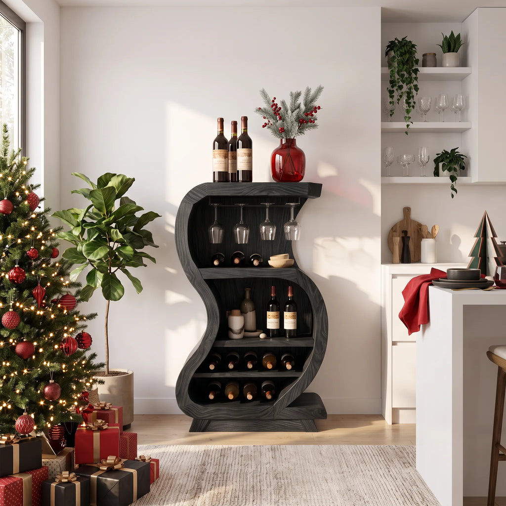Rustic Reindeer Wine Bar Cabinet Country Home