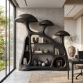 Modern Organic Mushroom Bookshelf Open Living Room