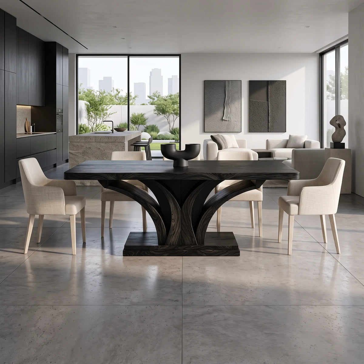 Organic Dining Table Rectangle Wood Dining Room Table Branch Pedestal For Dining Room