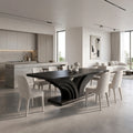 Refined Dining Table Rectangle Dining Table Wooden Dining Table Loop Base For Dining Room
