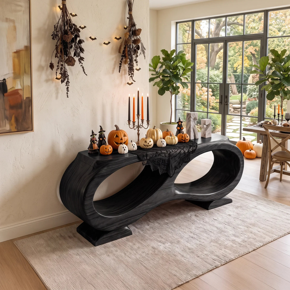Mid Century Halloween Wooden Console Table Luxury Bedroom