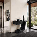 Modern Curved Console Table With Drawer For Entryway