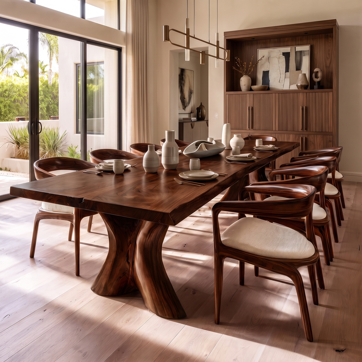 Organic Dining Table With Sculptural Root Form Base For Dining Room