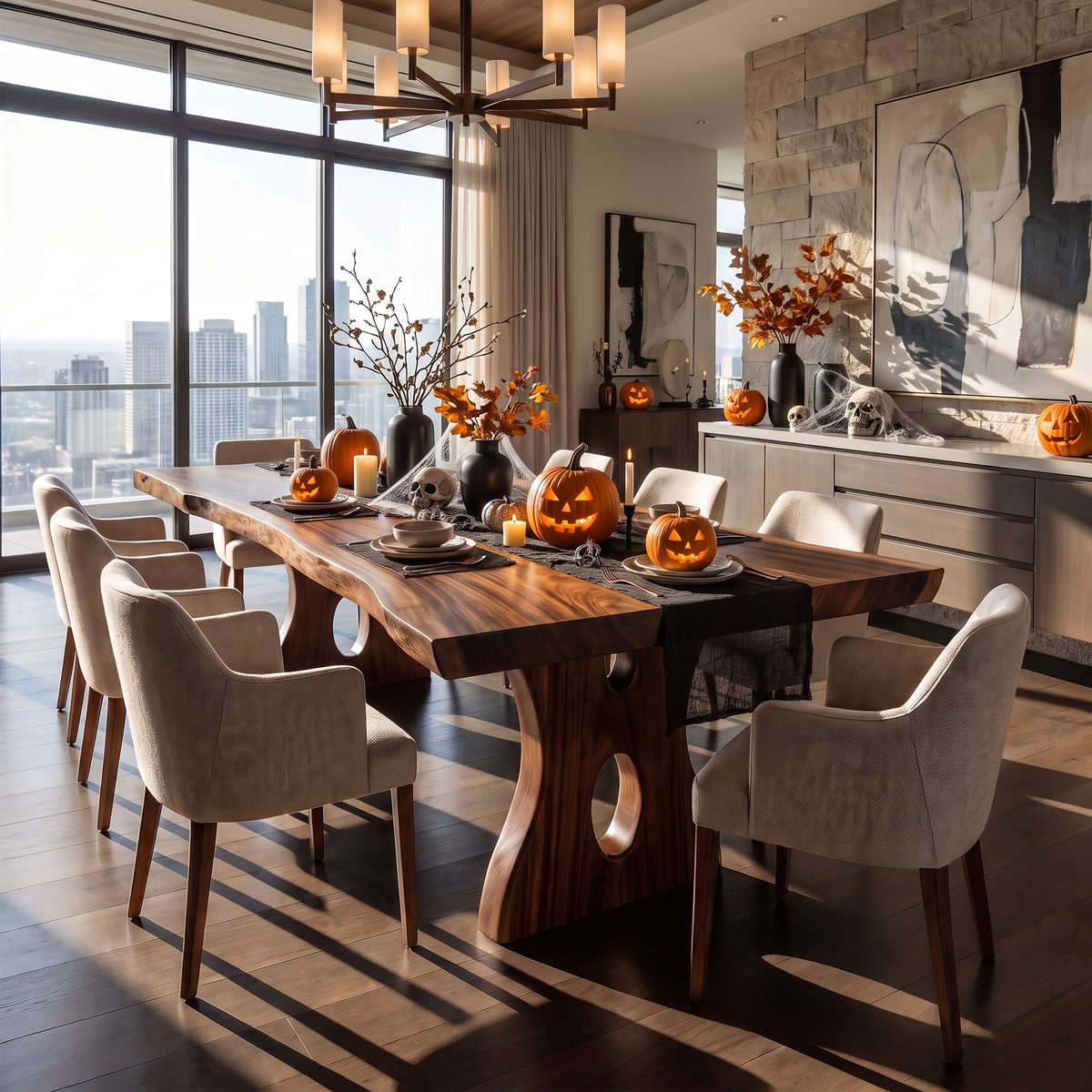 Natural Statement Dining Table With Flowing Organic Silhouette For Dining Room
