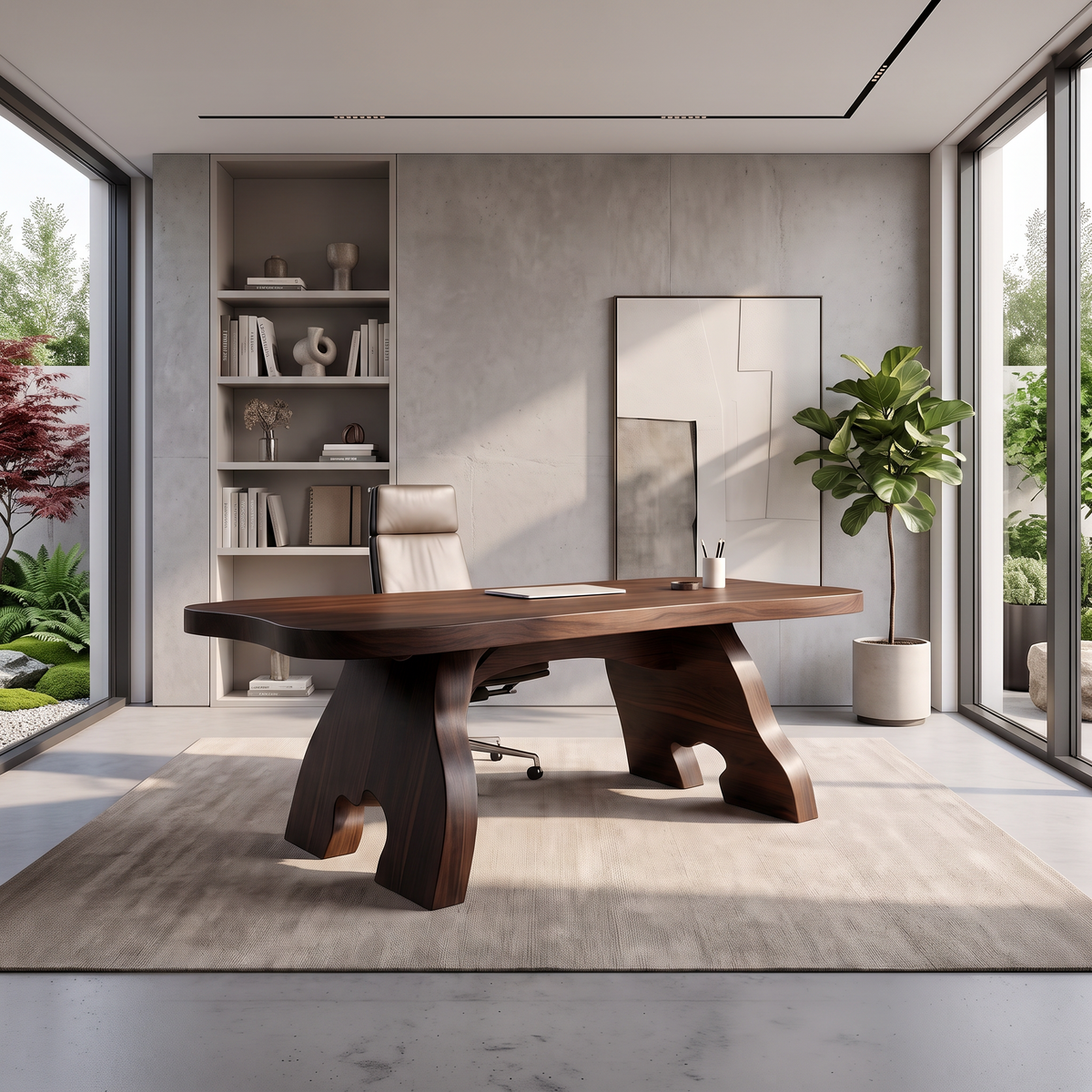 Contemporary Halloween Office Desk With Natural Edge Top For Home Office
