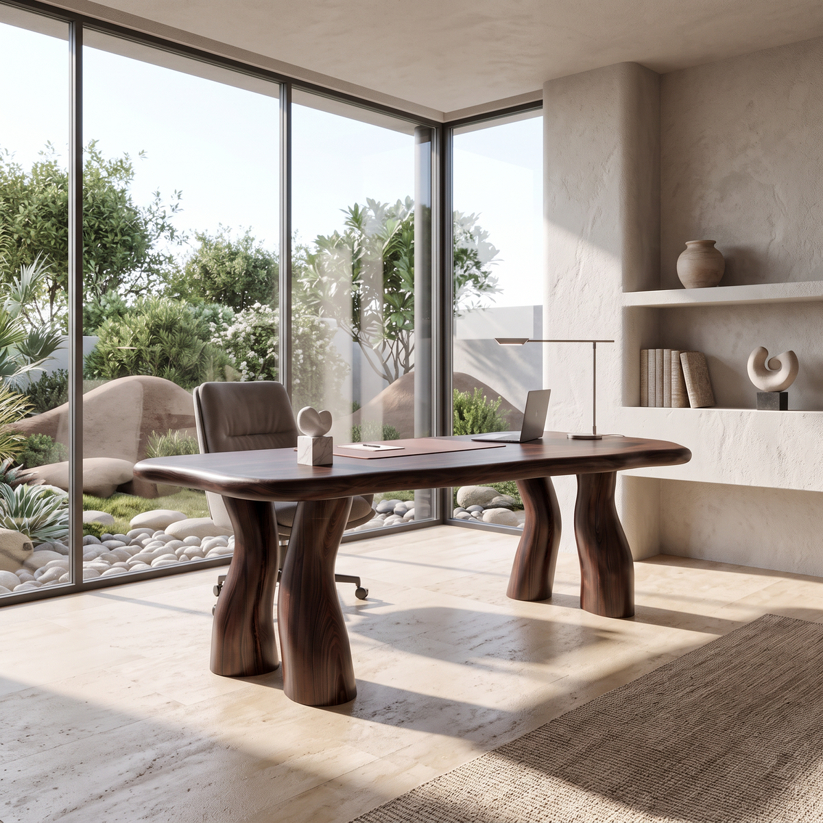 Modern Halloween Office Desk With Interconnected Curved Legs For Home Office