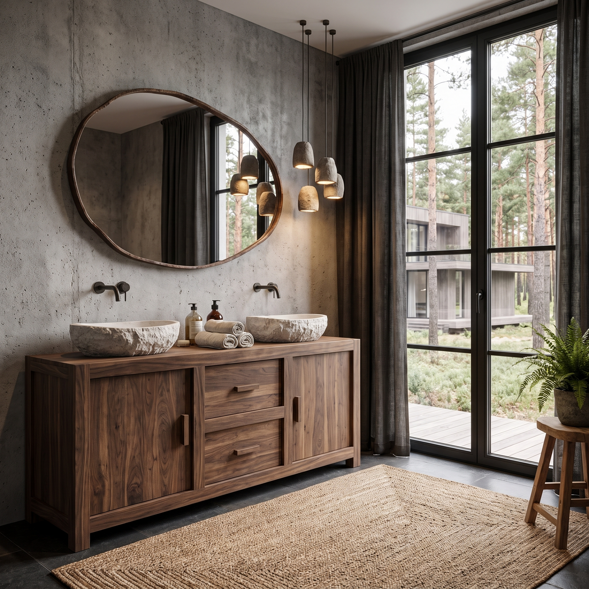 Contemporary Double Bathroom Vanity With Cabinet And Drawer Storage For Bathroom