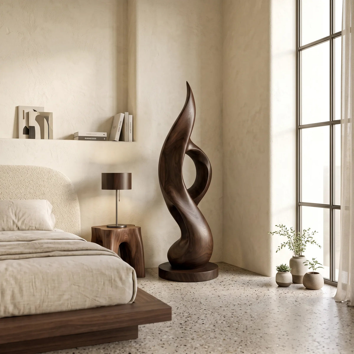 Farmhouse Organic Wood Sculpture For Luxury Bedroom Home Decor