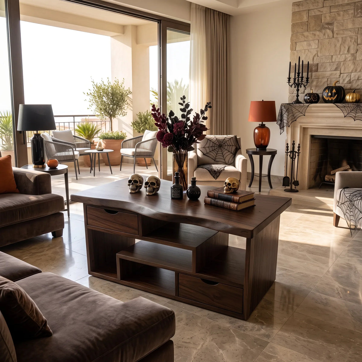 Rustic Pumpkin Coffee Table With Storage Mountain Retreat