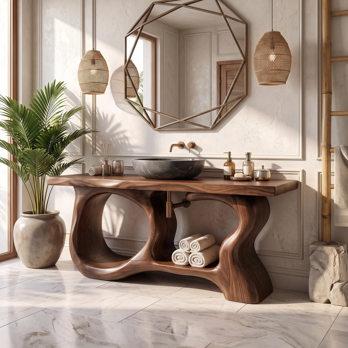 Organic Bathroom Storage Cabinet Luxury Ensuite