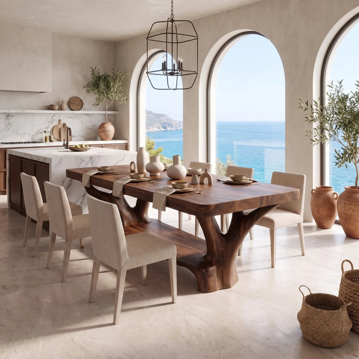 Artistic Dining Table Rectangle Wood Dining Room Table Curved Base For Dining Room