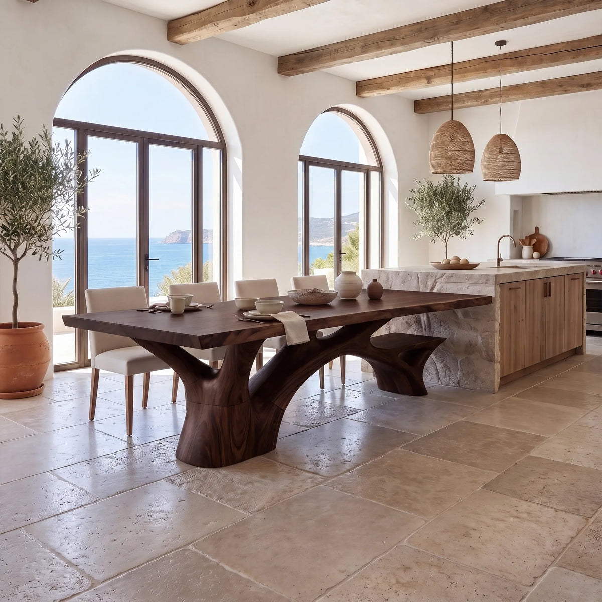 Minimal Dining Table Rectangle Dining Room Table Sculptural Branch Base For Dining Room