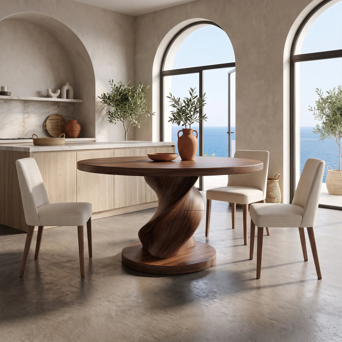 Sculptural Modern Dining Table Round Dining Room Table Pedestal Base For Dining Room
