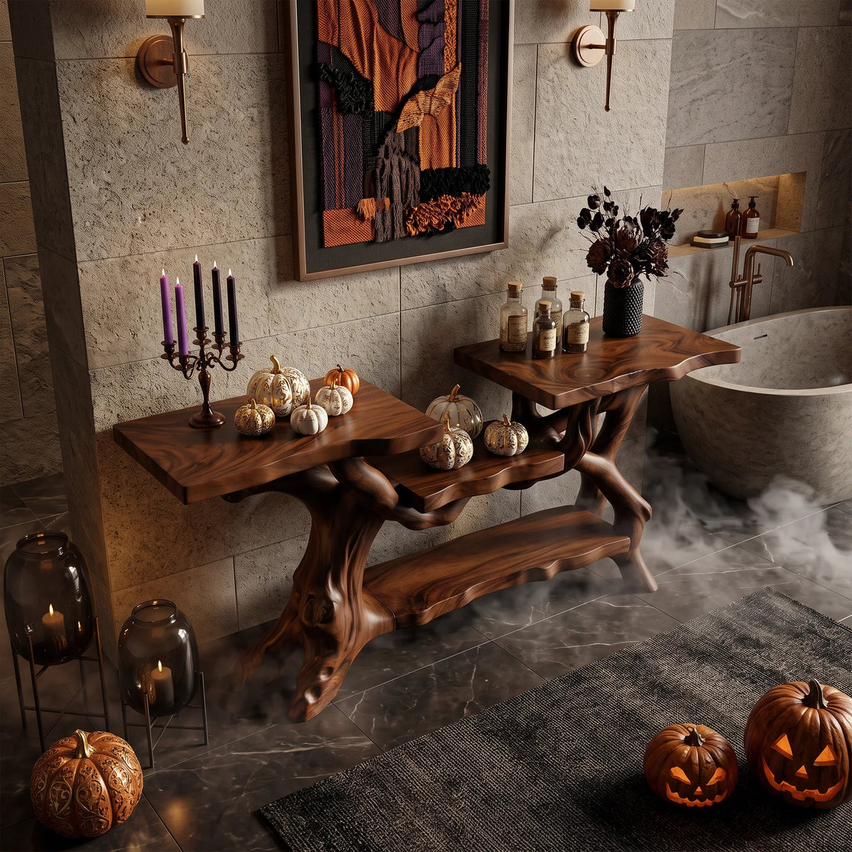 Rustic Halloween Behind Couch Table Luxury Living Room