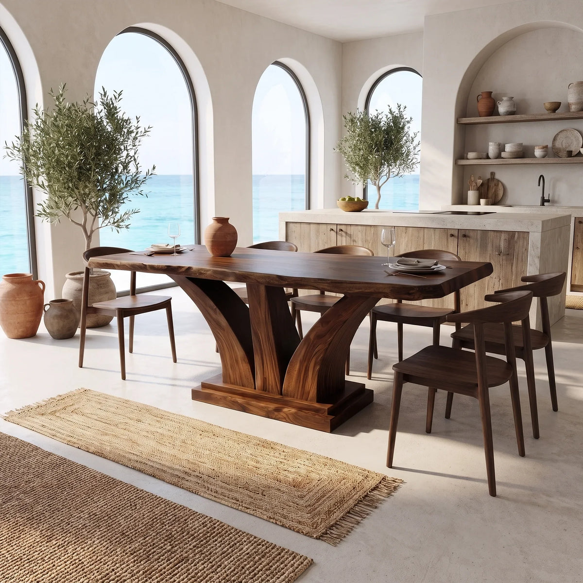 Urban Dining Table Rectangle Dining Room Table Sculptural Pedestal For Apartment Dining Room