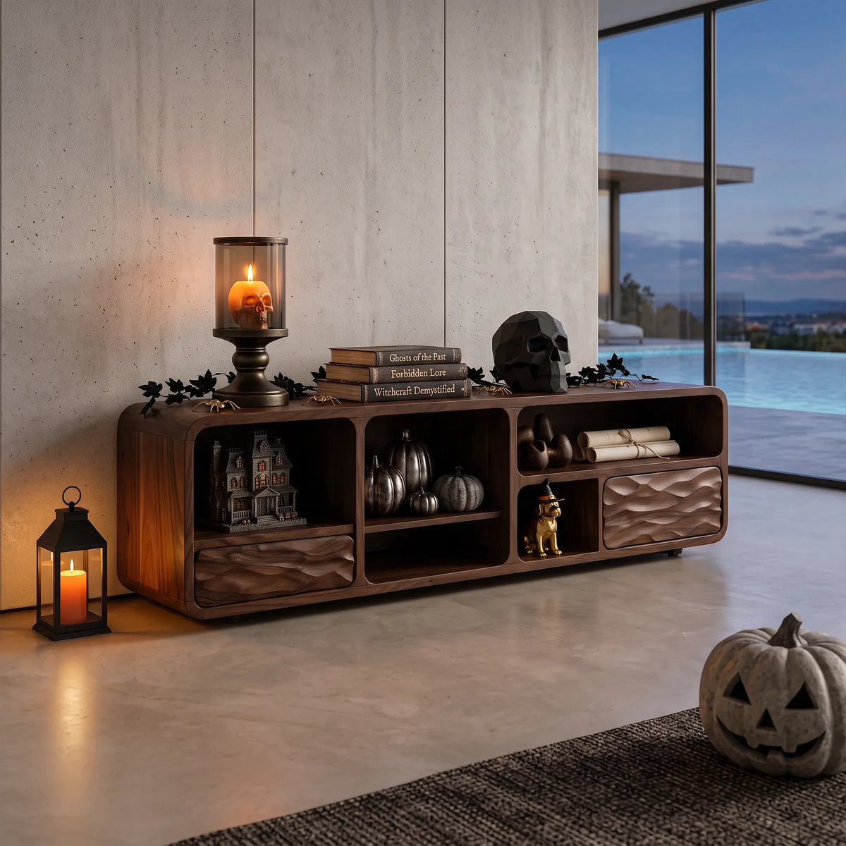 Mid Century Skull Console Table For Entryway