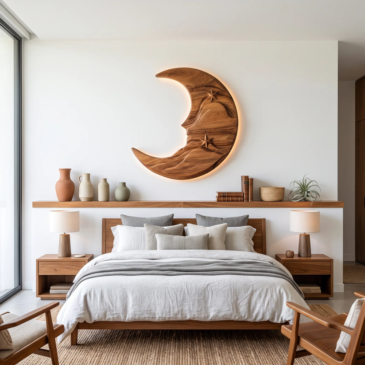 Mid Century Wooden Wall Decor For Reading Nook