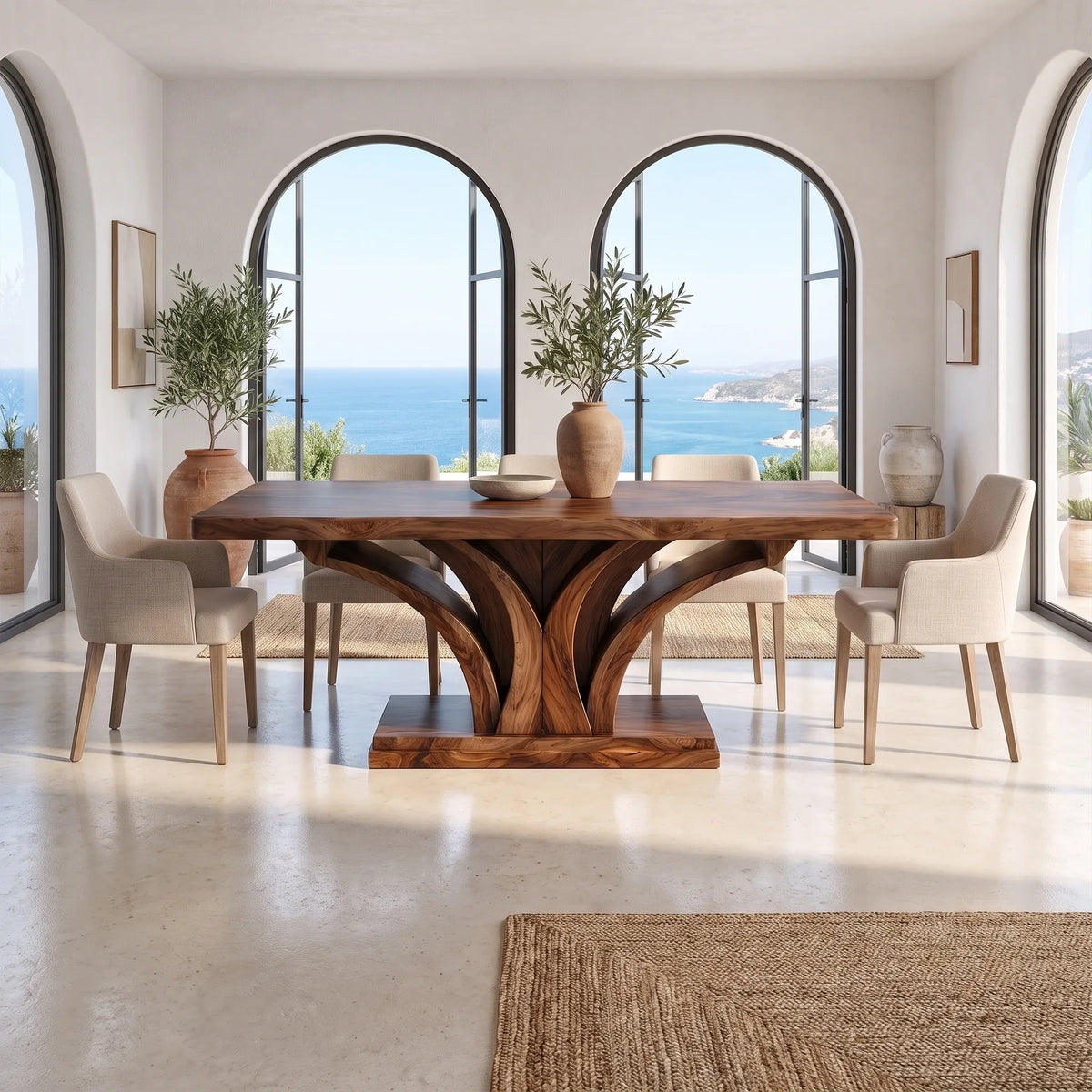 Organic Dining Table Rectangle Wood Dining Room Table Branch Pedestal For Dining Room