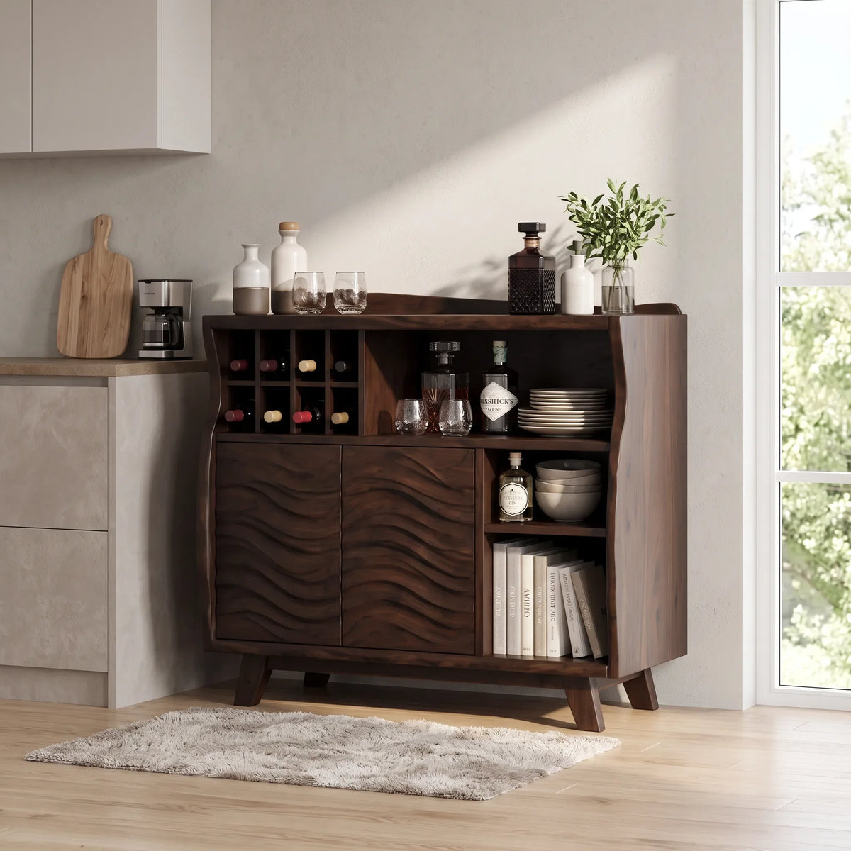 Organic Modern Bar Cabinet With Storage Kitchen