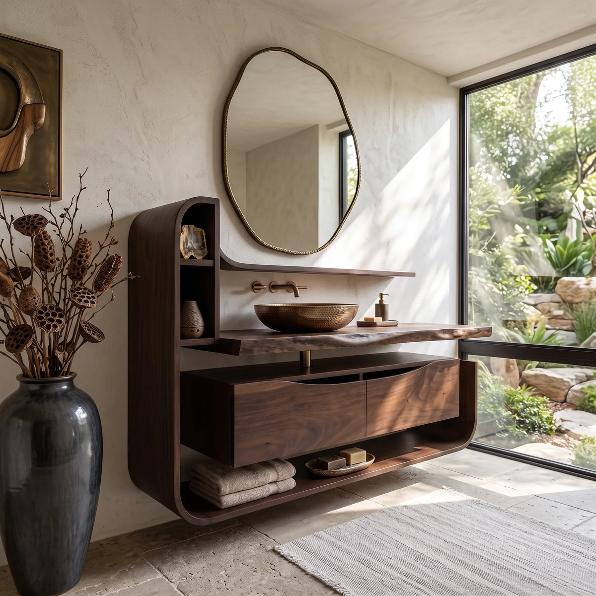Handcrafted Organic Floating Bathroom Vanity Luxury Ensuite