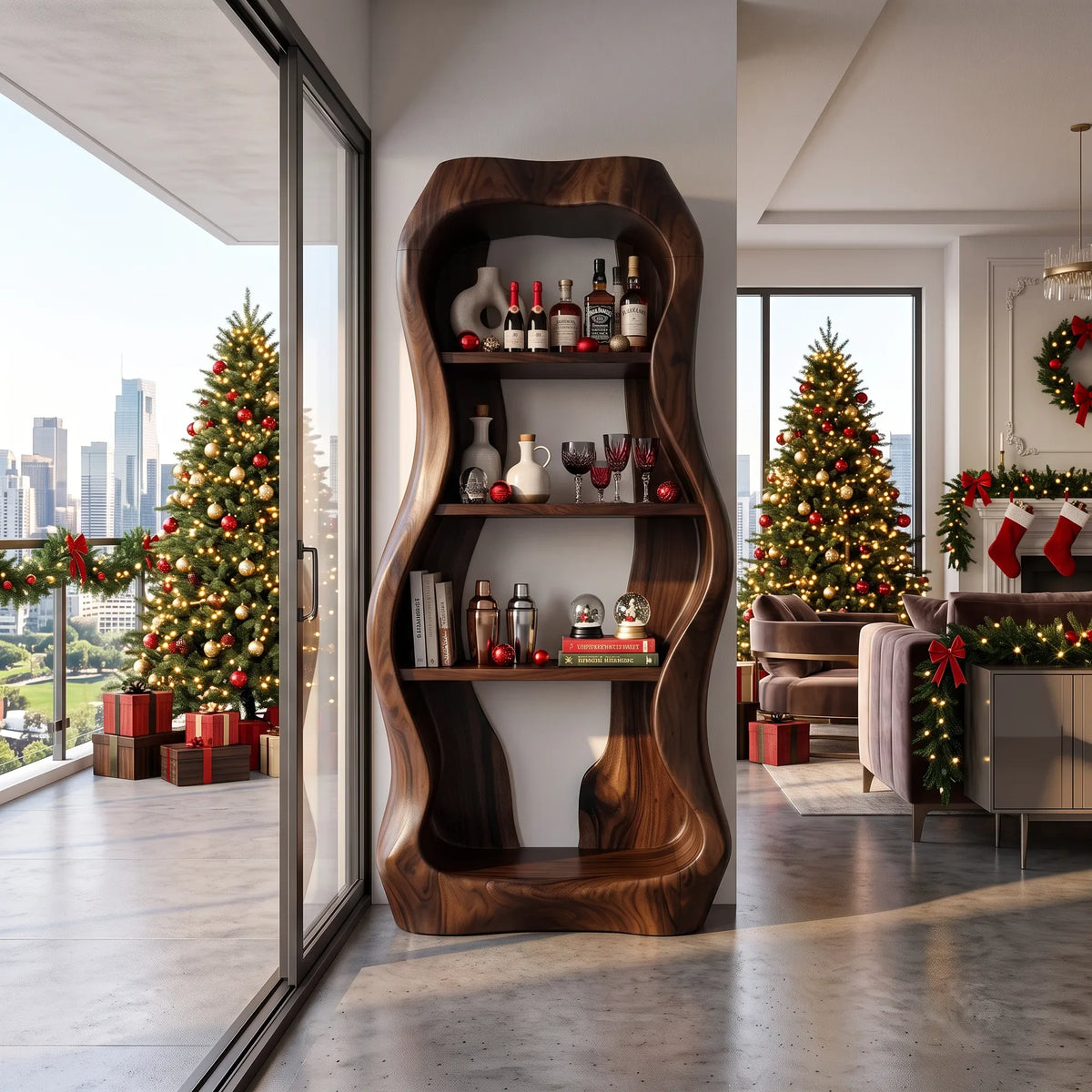 Handcrafted Nutcracker Liquor Cabinet Luxury Living Room