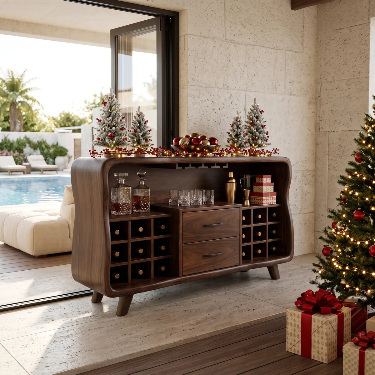 Mid Century Xmas Bar Cabinet Poolside Lounge