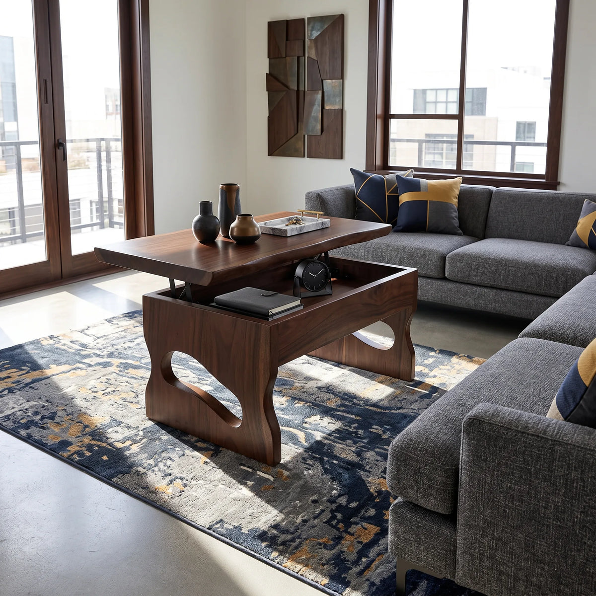 Mid Century Lift Top Coffee Table Urban Living Room