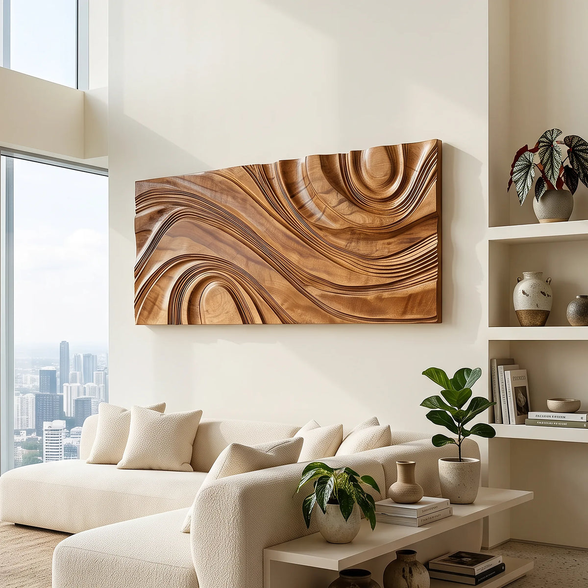 Organic Abstract Wood Wall Art For Music Room
