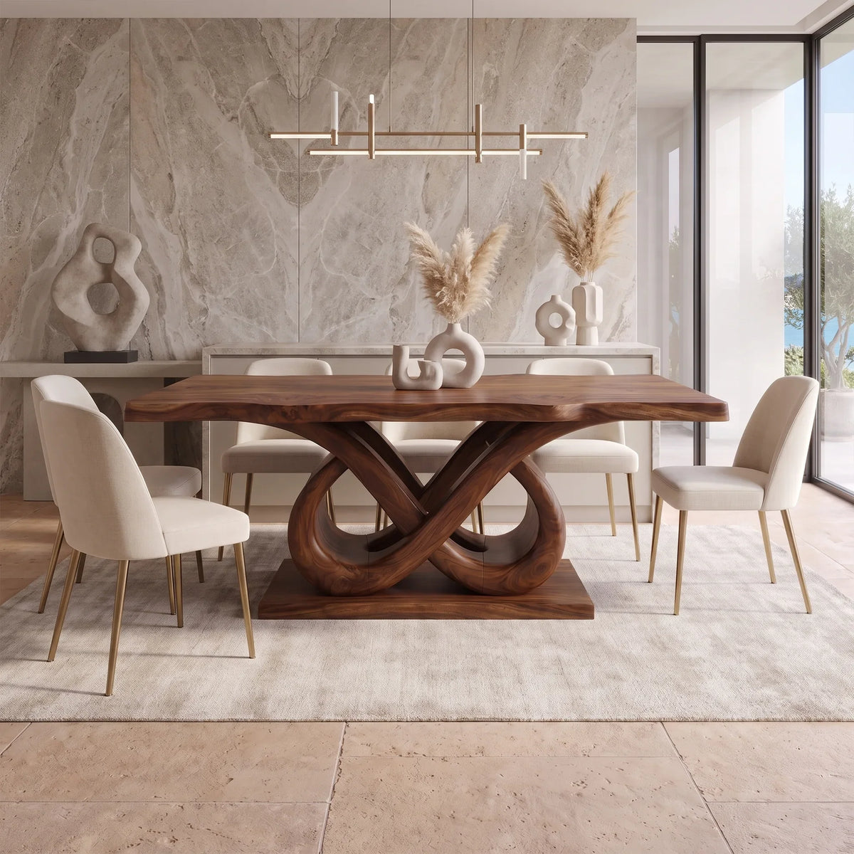 Calm Modern Dining Table Dining Room Table Rectangle Dining Table Infinity Base For Dining Room