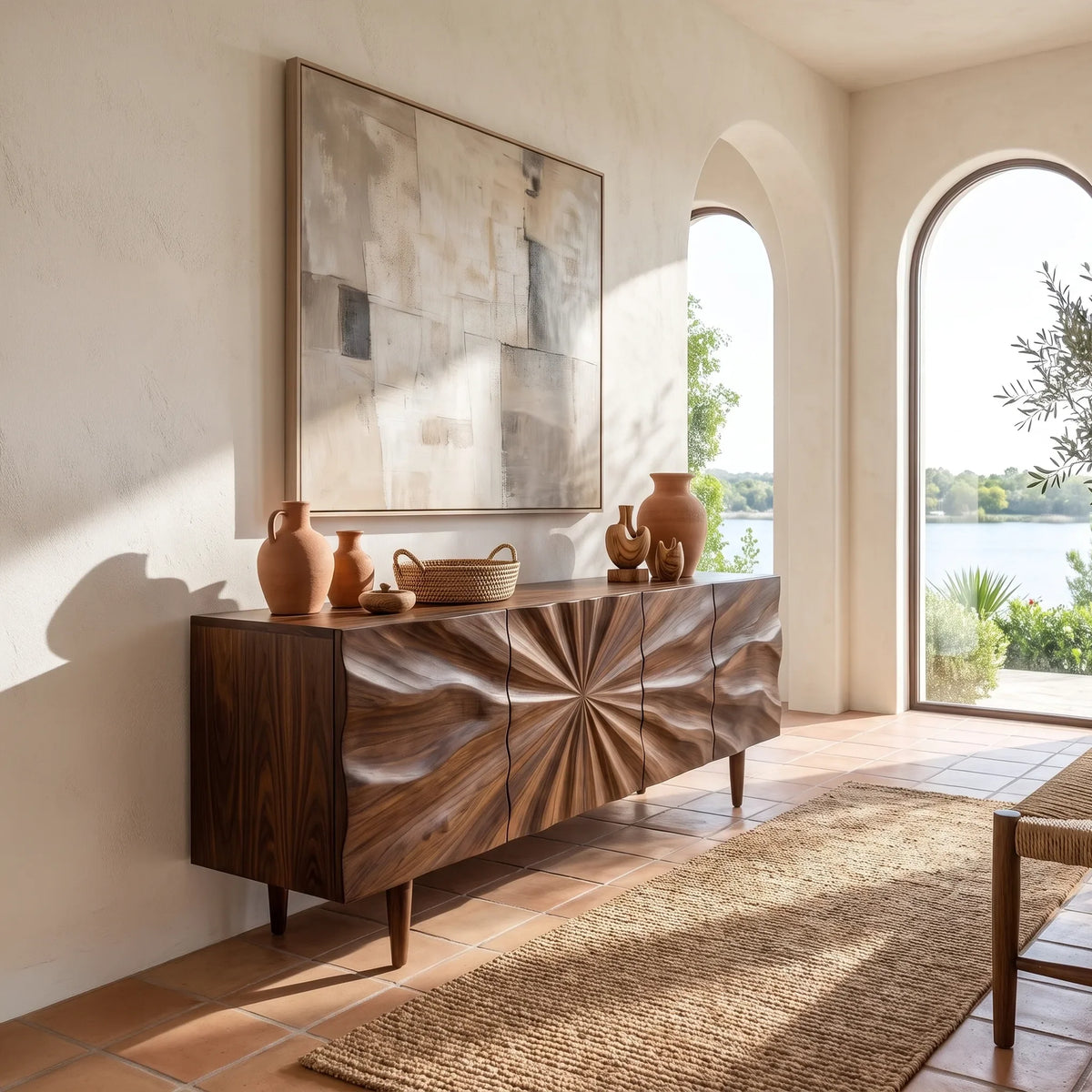 Artistic Sideboard Cabinet Modern Sideboard Buffet Cabinet Radiant Carving For Living Room