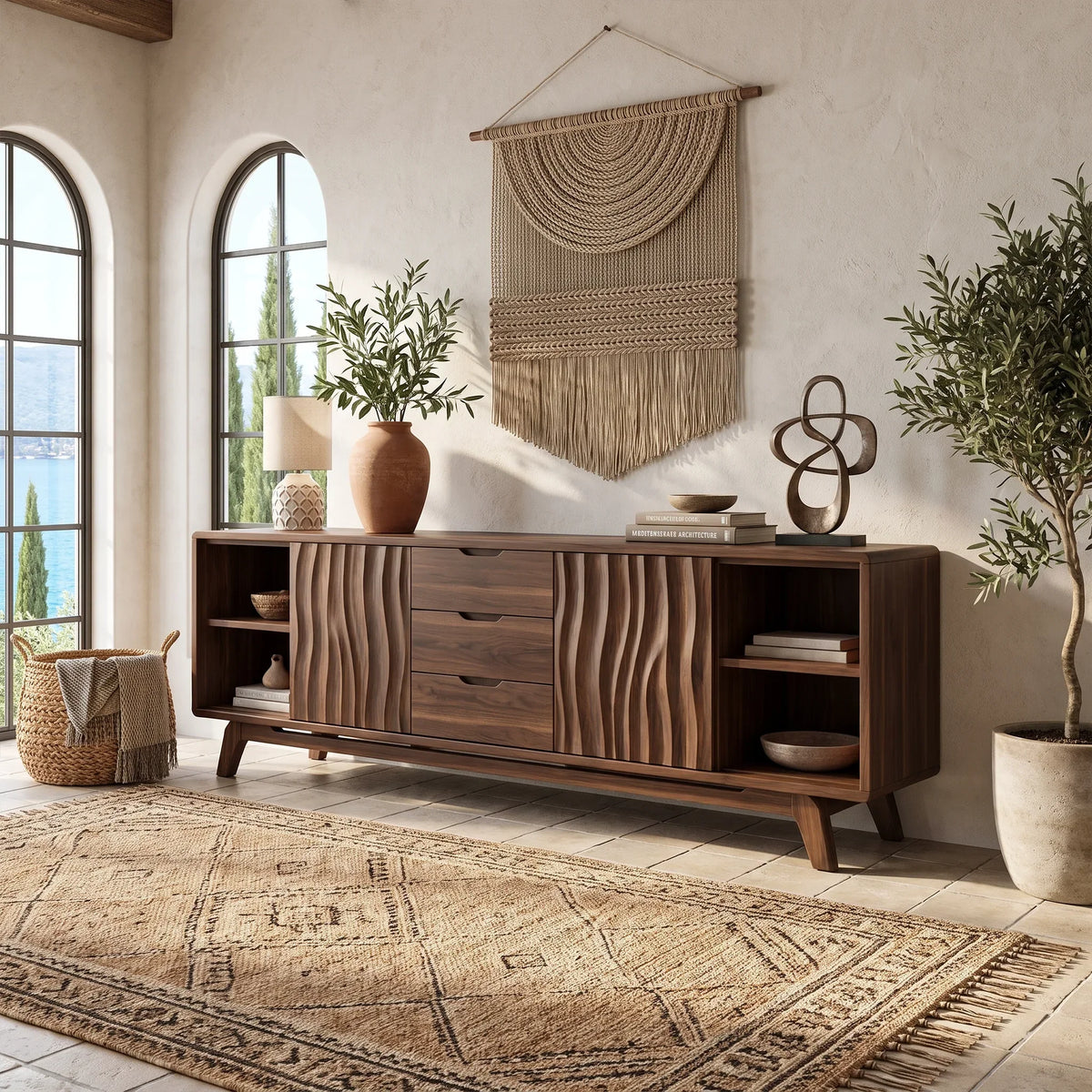 Warm Sideboard Cabinet Dining Room Sideboard Buffet Cabinet Textured Doors For Dining Room