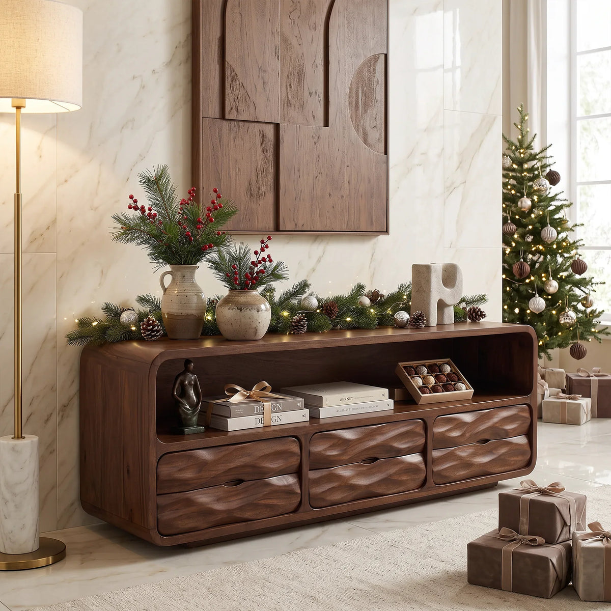 Rustic Christmas Console Table Luxury Living Room