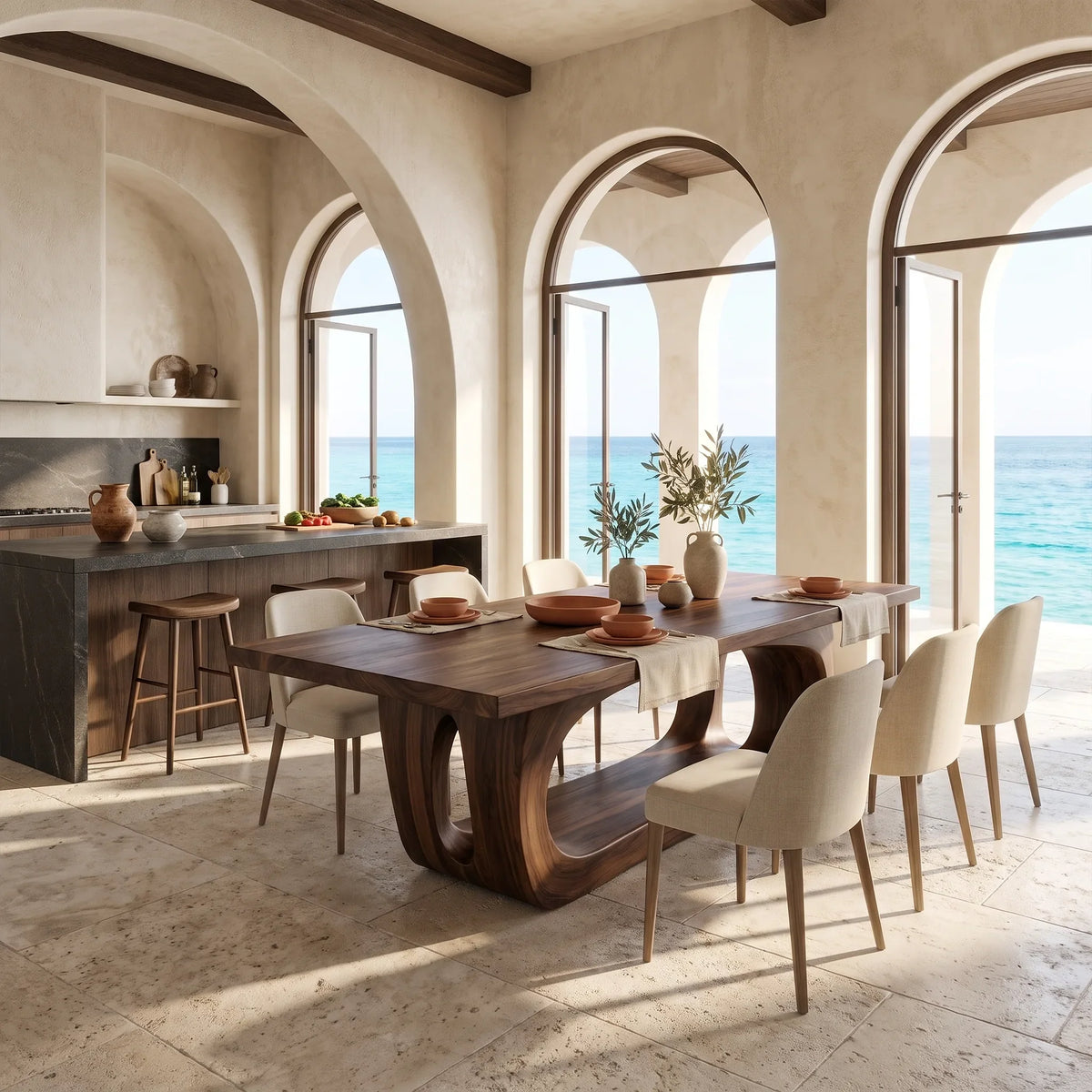 Artistic Dining Table Rectangle Dining Table Wooden Dining Table Open Frame Base For Dining Room