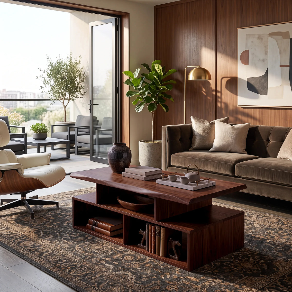 Mid Century Live Edge Coffee Table Urban Residence