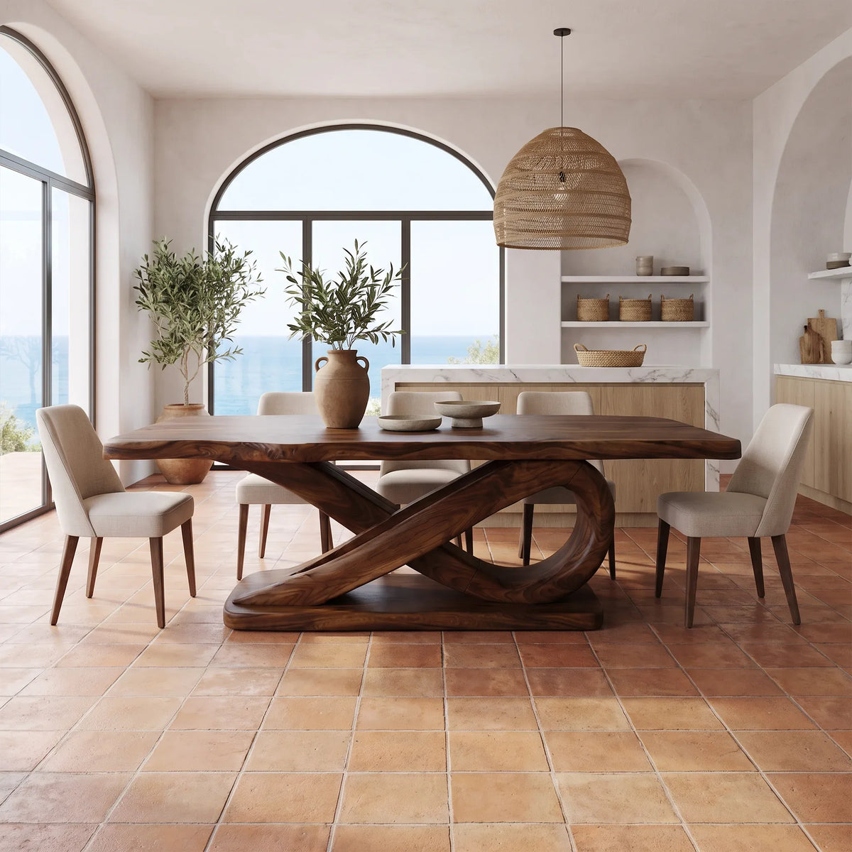 Warm Modern Dining Table Dining Room Table Rectangle Dining Table Branch Base For Dining Room