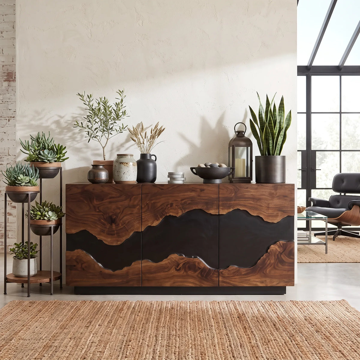 Contemporary Sideboard Buffet Cabinet Entryway
